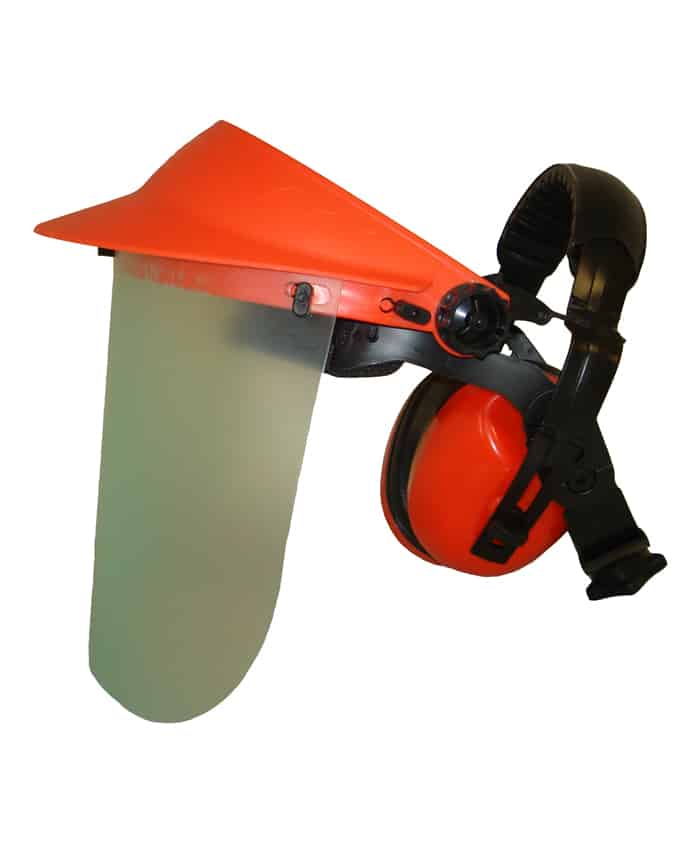 SDG Clear Face Protector c/w Ear Muffs Orange