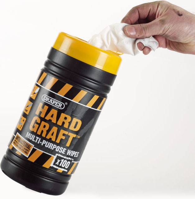 DRAPER Hard Graft Wipes 100 Wipes HGW-100
