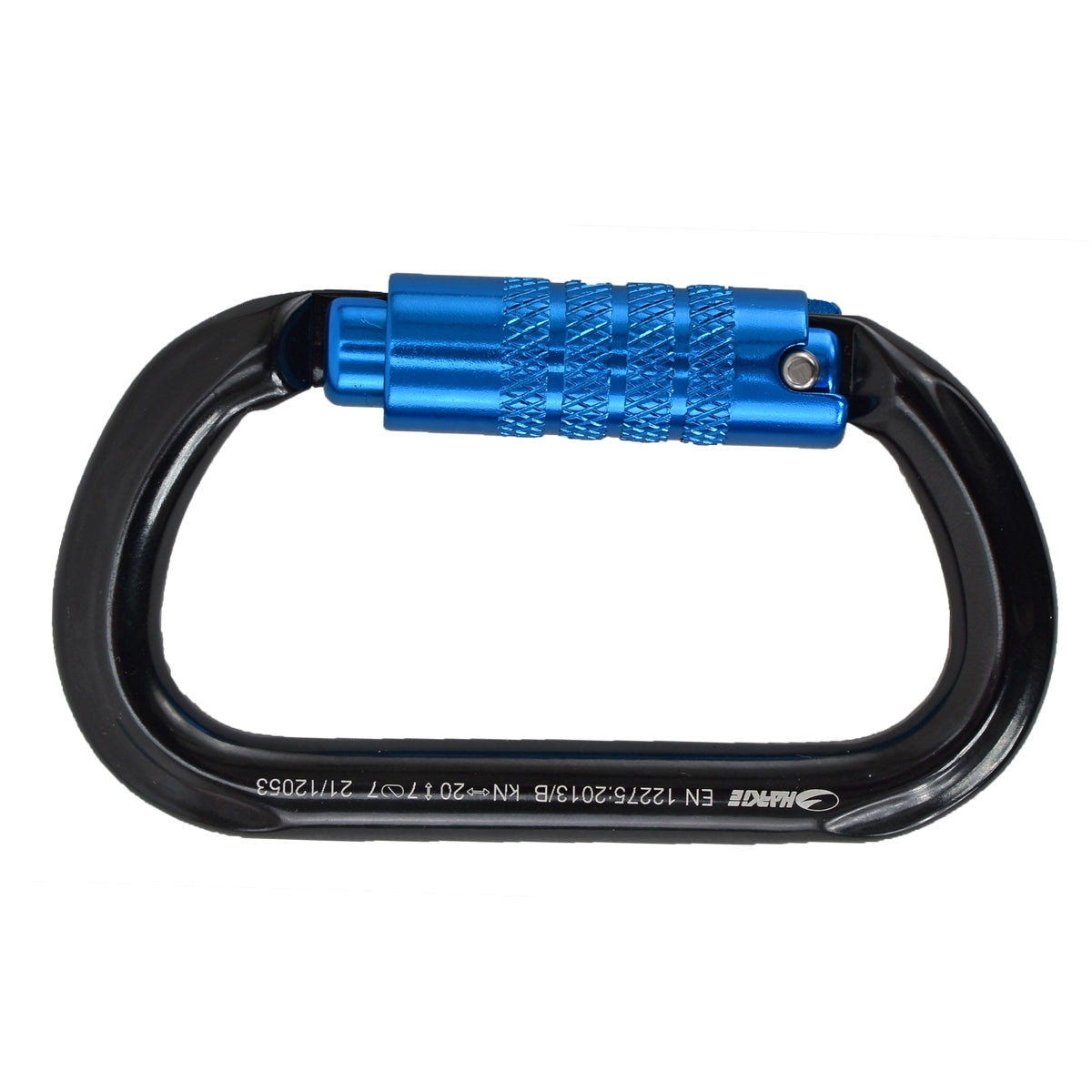 Harkie Oval Karabiner, 3 way locking, blue gate H2415-BU