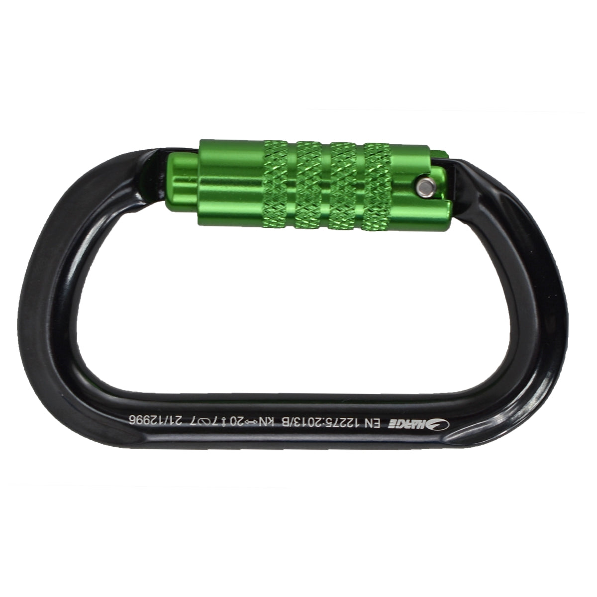 Harkie Oval Karabiner, 3 way locking, green gate H2415-GN