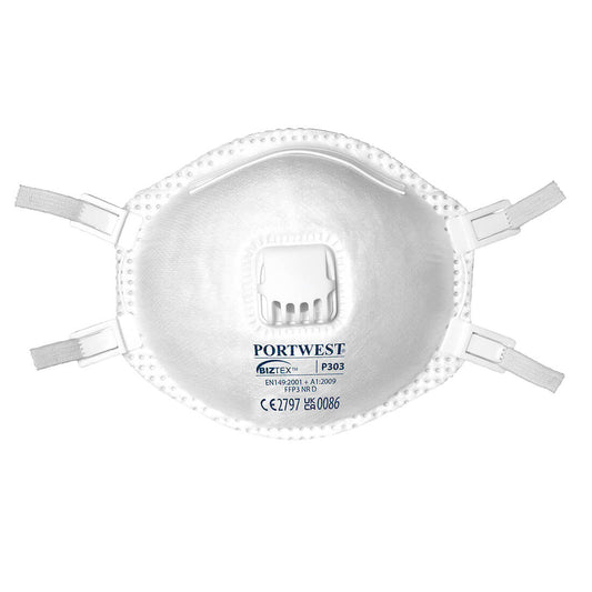 P303 - FFP3 Valved Dolomite Respirator (Pk10) White