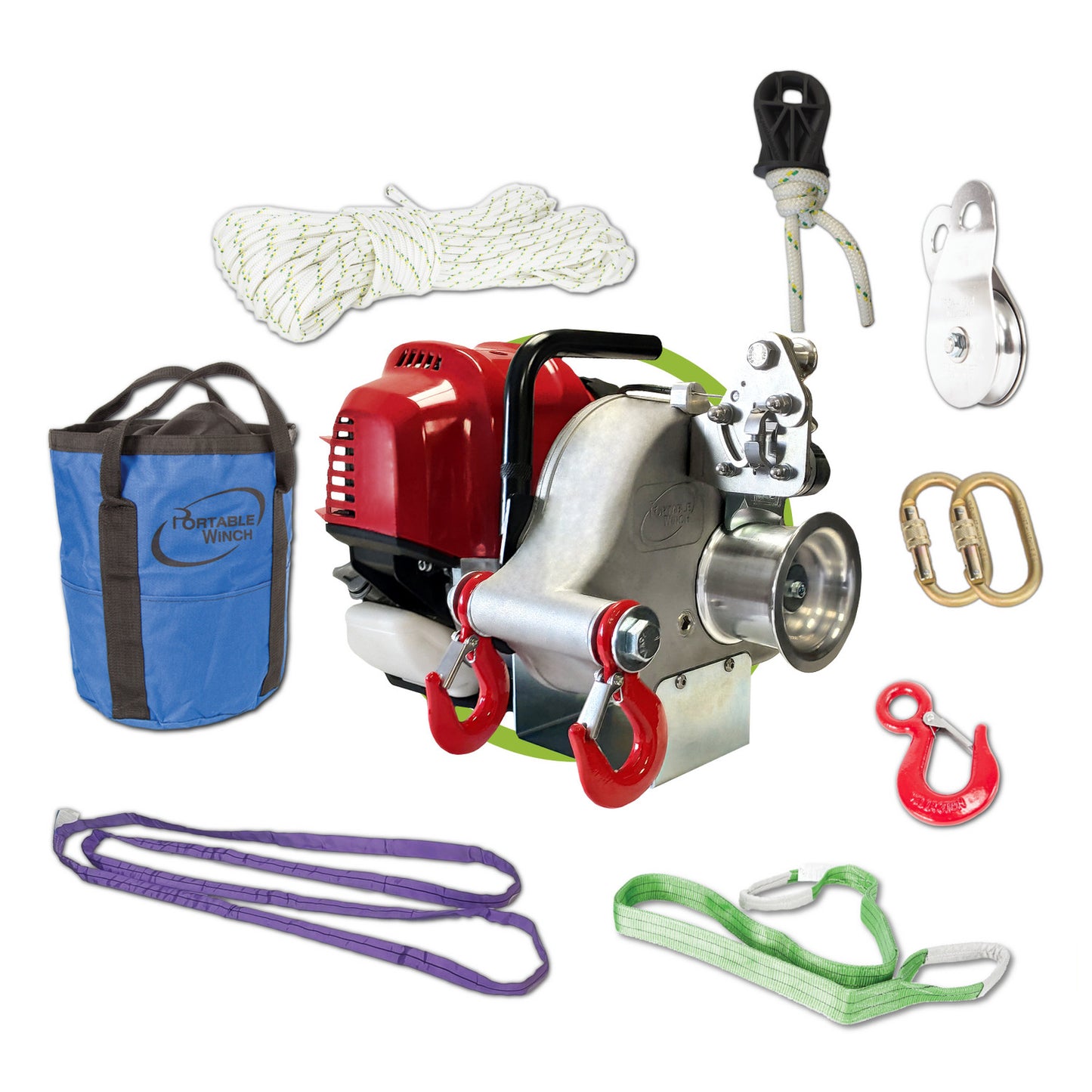 Portable Winch PCW4000-A Petrol Pulling Winch (Honda GX-50 Engine) With Accessories
