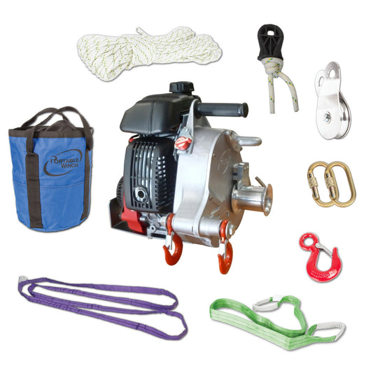 Portable Winch PCW5000-A Petrol Pulling Winch (Honda GXH-50 Engine) With Accessories