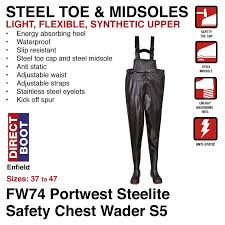 PORTWEST FW74 - Safety Chest Wader S5 37-48