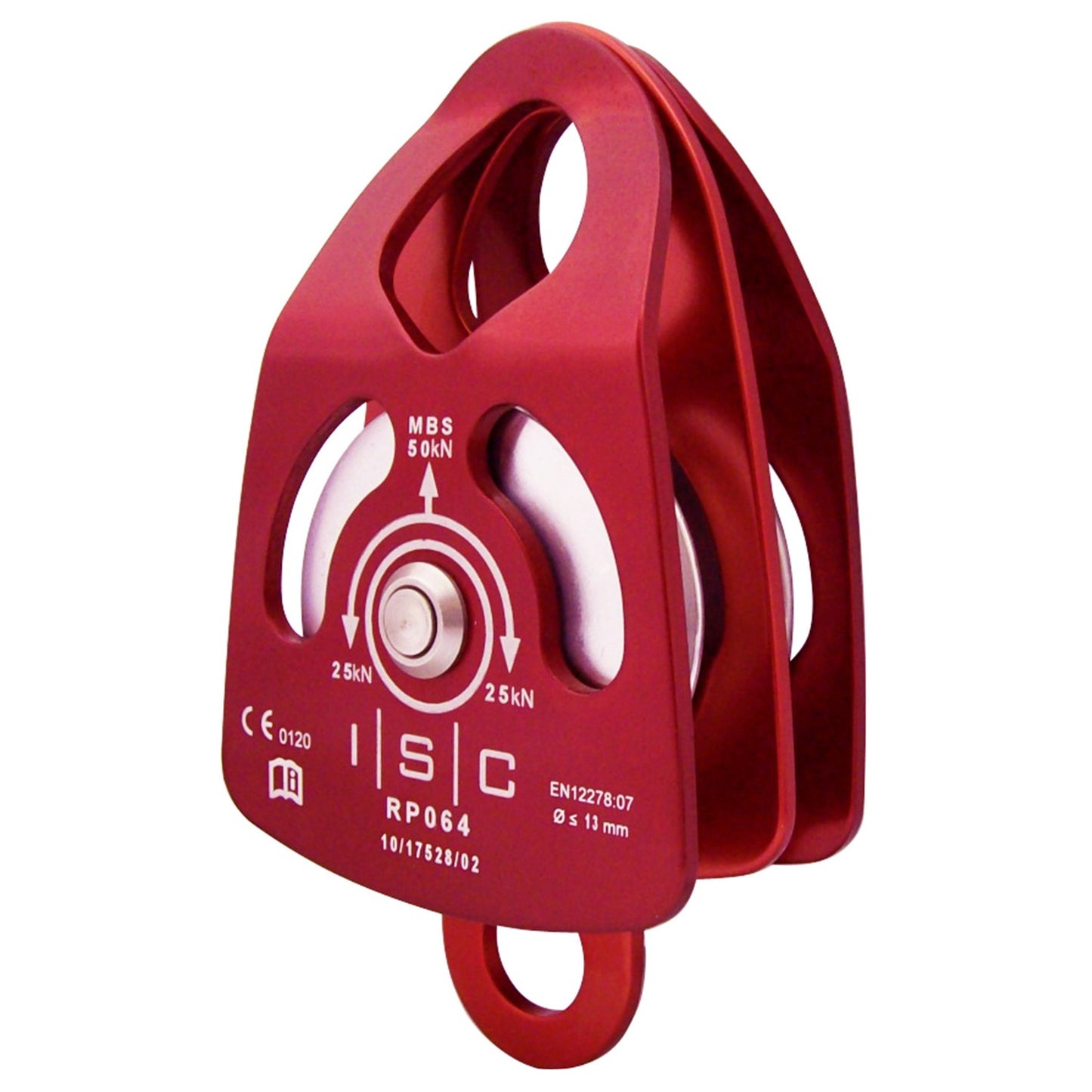 ISC Medium Double Prussik Pulley with Becket - Aluminium - Bushing