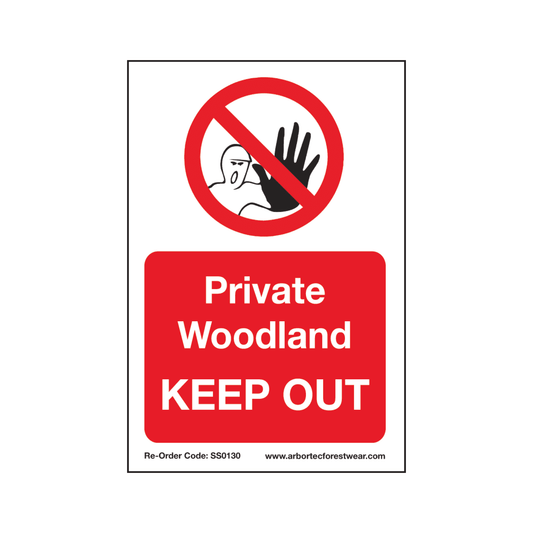 TREEHOG Corex Safety Sign - Private Woodland Keep Out