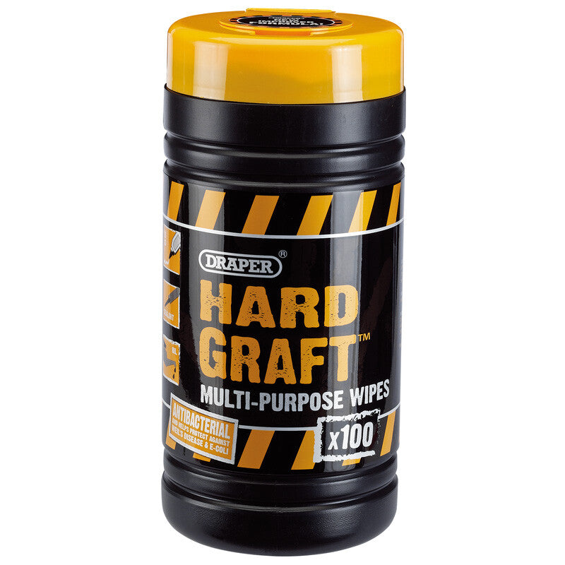 DRAPER Hard Graft Wipes 100 Wipes HGW-100