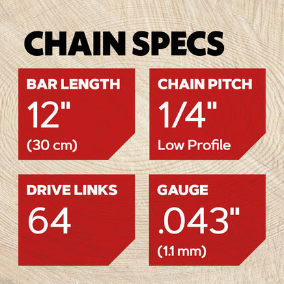 OREGON AdvanceCut 24AP Chainsaw Chain - 1/4in Low Profile .043in 64 Links