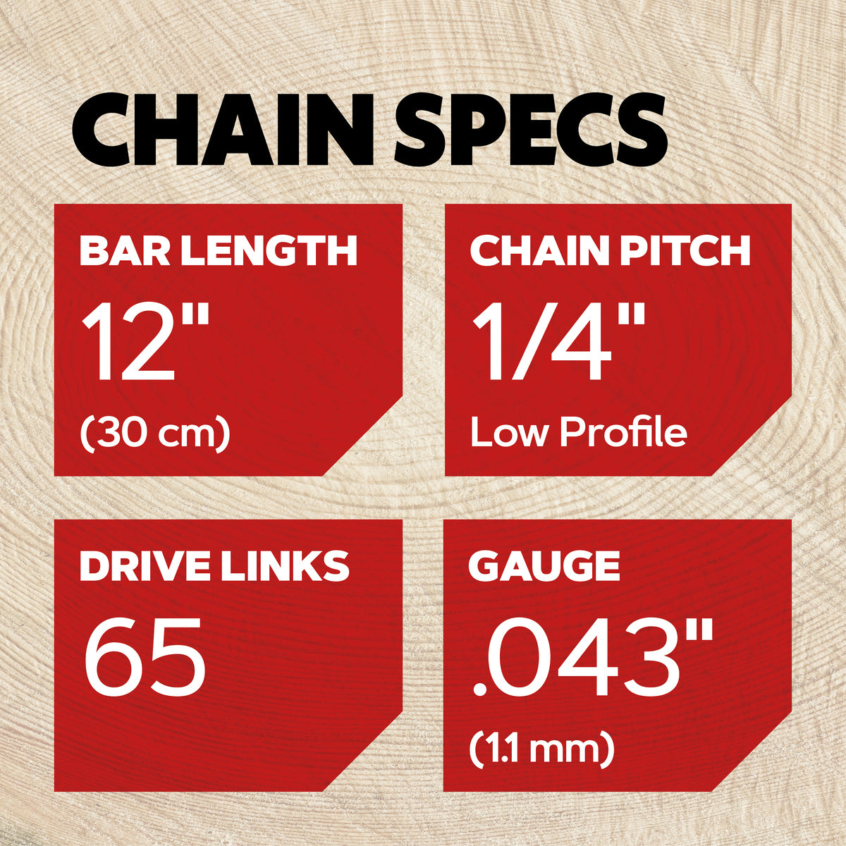 OREGON AdvanceCut 24AP Chainsaw Chain - 1/4in Low Profile .043in 65 Links - Fits MSA161T