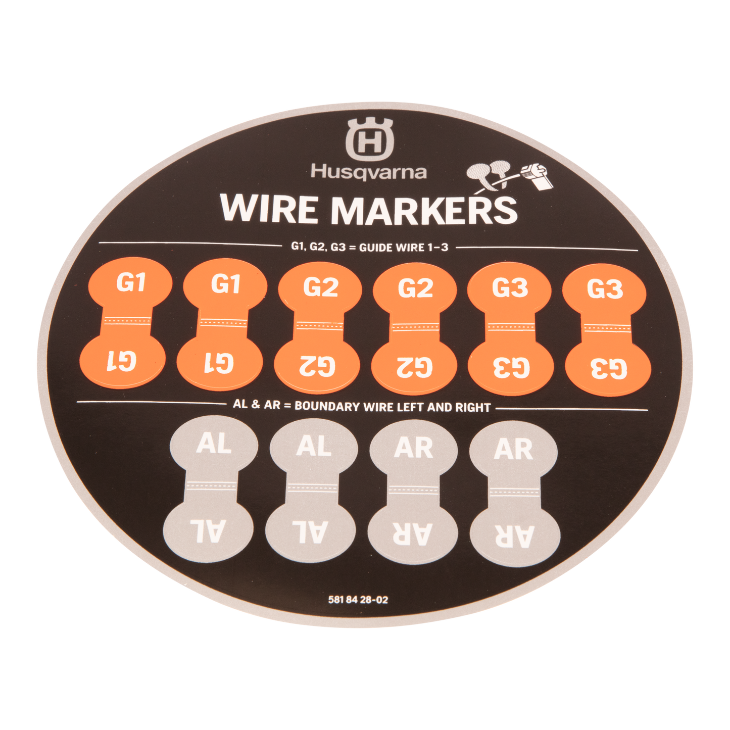 HUSQVARNA STICKER CABLE MARKERS KIT 3 GU - 586277902 / 586 27 79-02