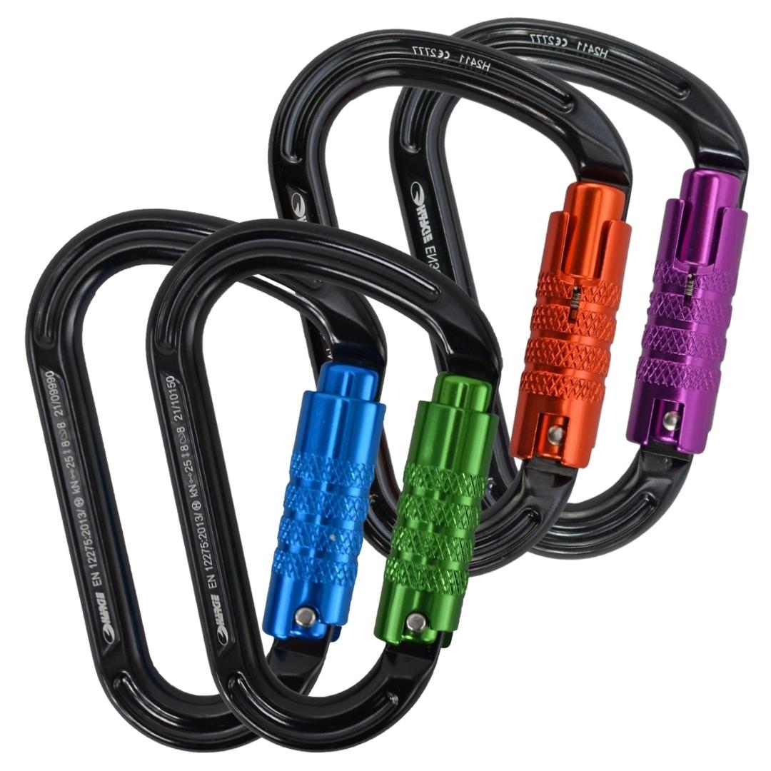 HARKIE HMS Triple Lock Karabiner – 4 Pack