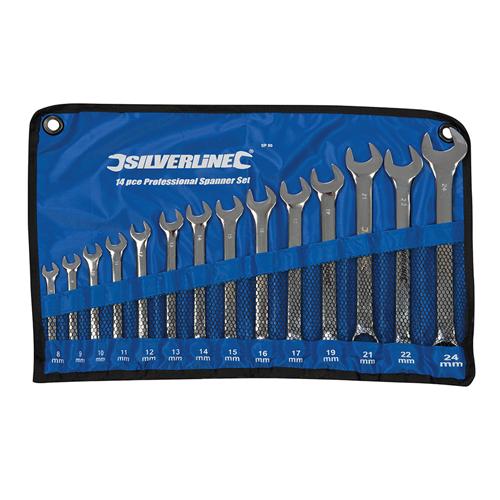 SILVERLINE Combination Spanner Set 14pce 8 - 24mm