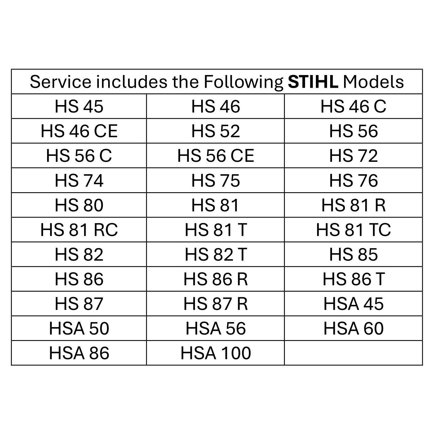 Stihl Hedge Trimmer Service