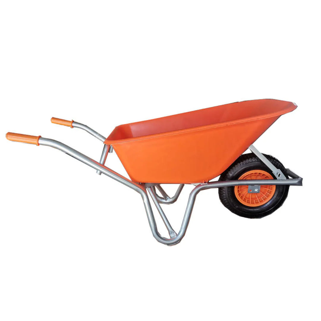 GOLDEN CONTRACTOR 100LTR WHEELBARROW ORANGE TRAY