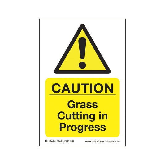 TREEHOG Corex Safety Sign - Grass Cutting in Progress